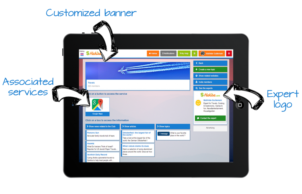 New features for the Clubs on Hakisa: custom banners, expert logo and conversation with experts