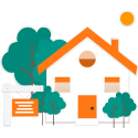 Hakisa icon home support Illustration home for sell by Undraw