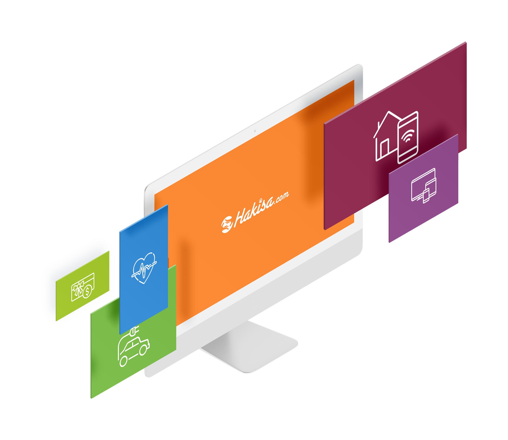 Hakisa desktop mockup modules extensions Avec Hakisa, ajouter des extensions à votre solutions pour une plateforme de services évolutive