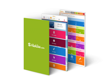 Hakisa platform website mockups screens with vertical perspective